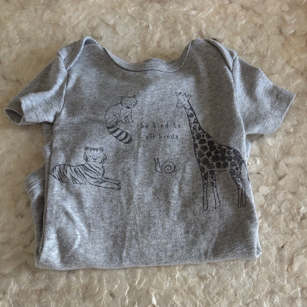 Carter's Gray Tee with Animal Graphics